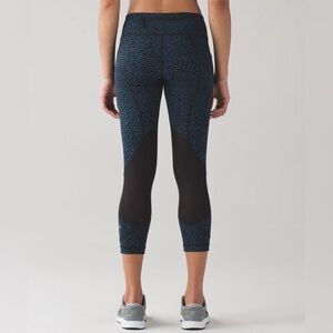 Lululemon Pace Rival Crop 19” Shatter Weave Desert Teal size 4